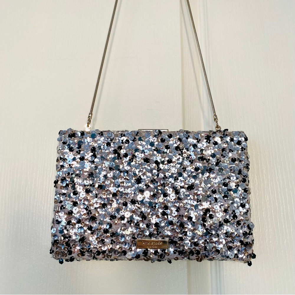 $328 NWT Kate Spade All That Glitters Sequins Emanuelle Shoulder Bag Clutch